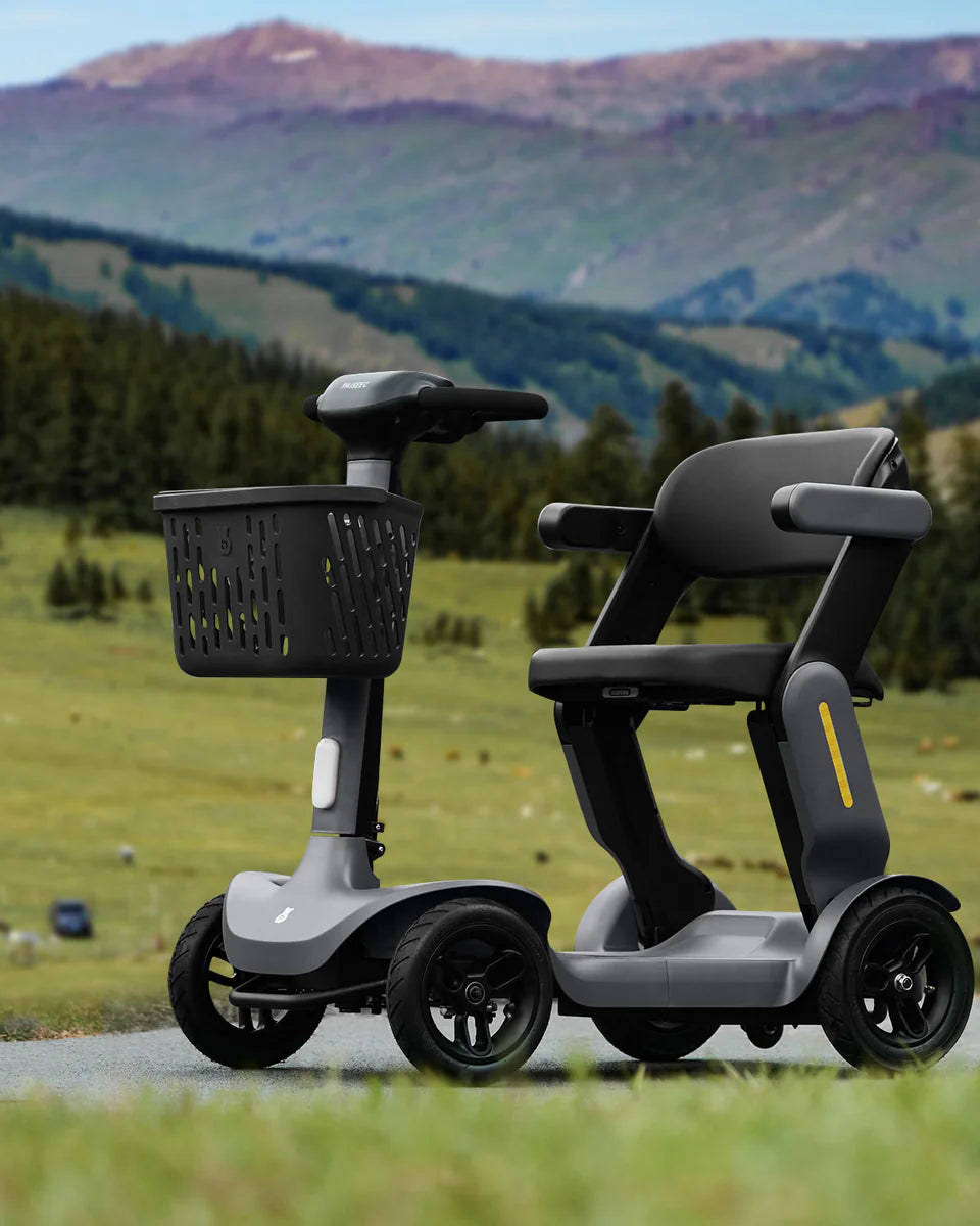 Opvouwbare scootmobiel buiten