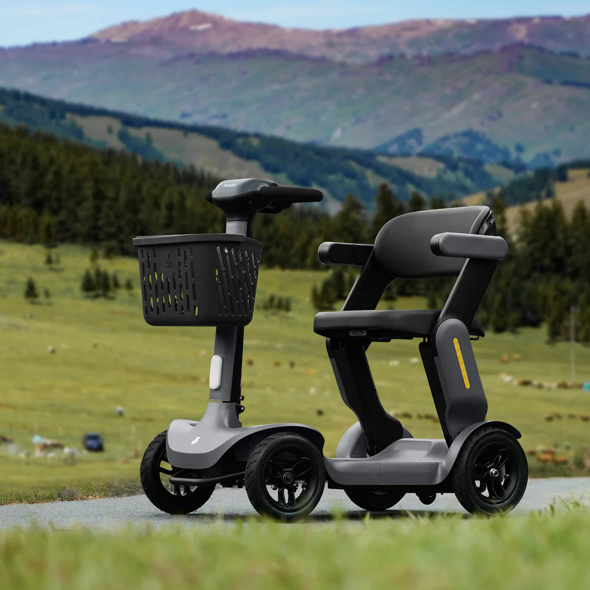 Opvouwbare scootmobiel buiten