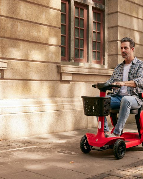 Opvouwbare scootmobiel rood