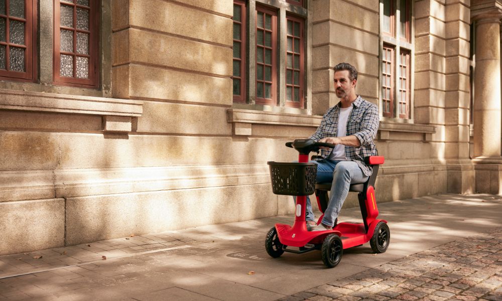 Opvouwbare scootmobiel rood