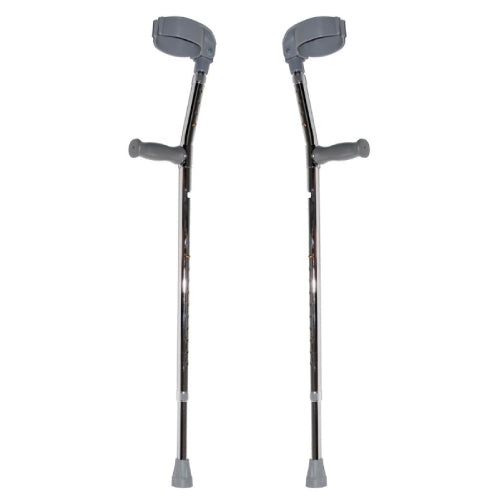 Elleboogkruk paar chroom met gesloten manchet - 2 stuks tot maximaal < 180 kg - TotaalThuisZorg