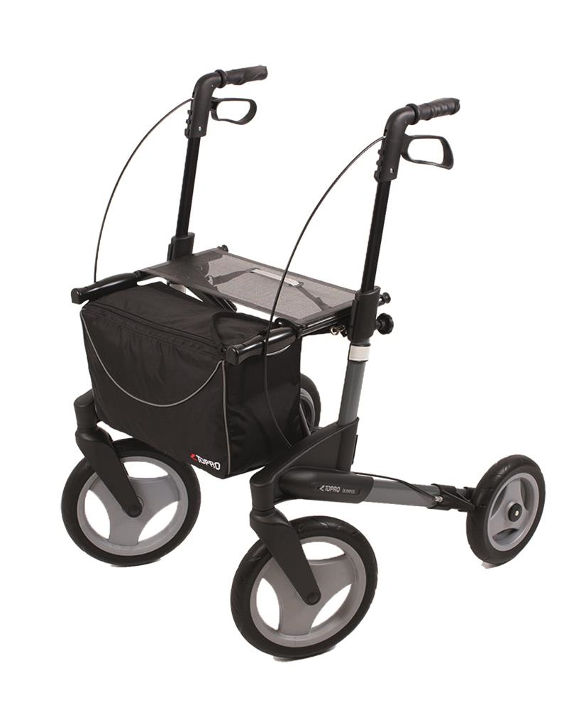 Rollator Topro Olympos incl rugsteun mt M 150-195 cm grijs < 150 kg - TotaalThuisZorg