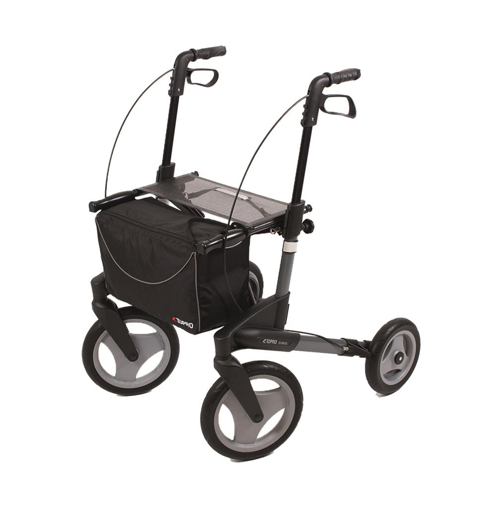 Rollator Topro Olympos incl rugsteun mt M 150-195 cm grijs < 150 kg - TotaalThuisZorg