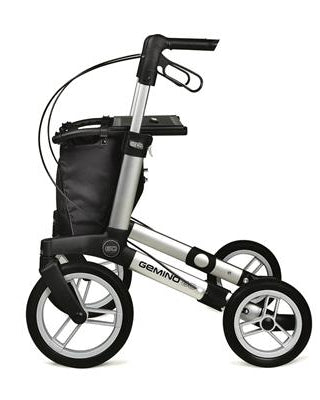Rollator Gemino 60 zilvergrijs incl stokhouder 150-200 cm < 150 kg - TotaalThuisZorg