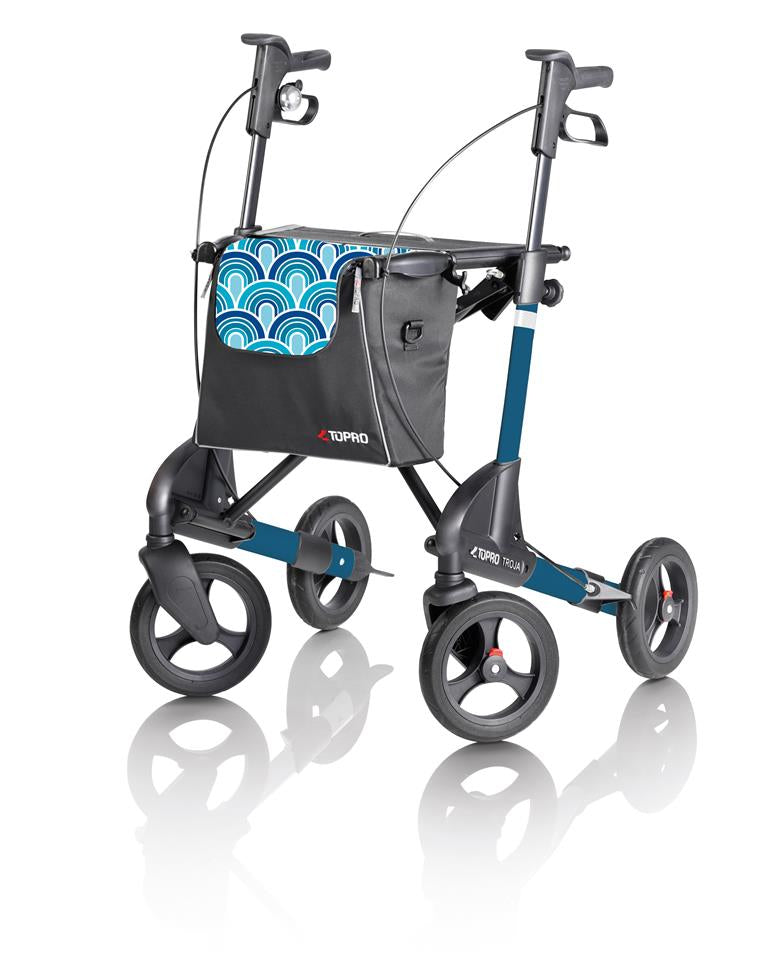 Rollator Topro Troja 2G incl rugsteun mt S blue waves 135-170 cm < 150 kg - TotaalThuisZorg