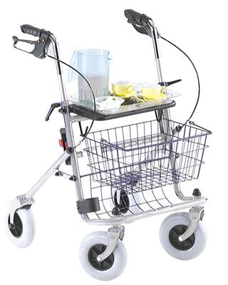 Rollator Quatro incl looprem & stokkenbak grijs - TotaalThuisZorg