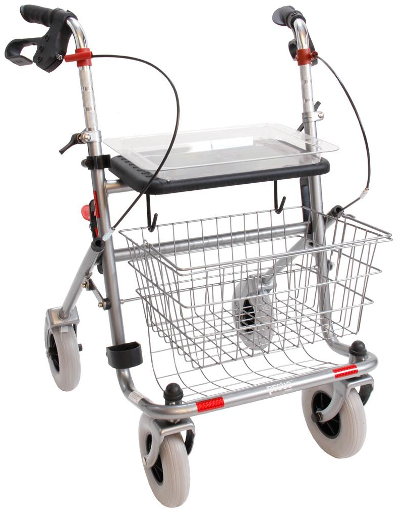 Provo rollator incl verlengde duwbuizen 43 cm titanium < 120 kg - TotaalThuisZorg