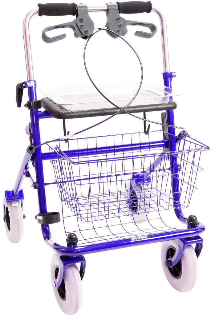 Provo rollator duwbeugel centraal beremd 43 cm blauw < 120 kg - TotaalThuisZorg