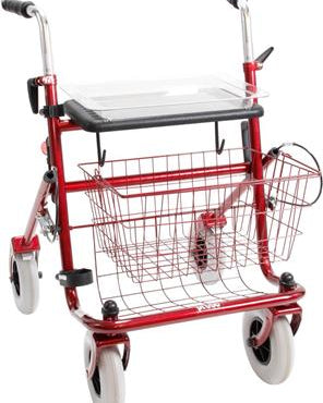 Provo rollator drukrem 43 cm aubergine < 120 kg - TotaalThuisZorg