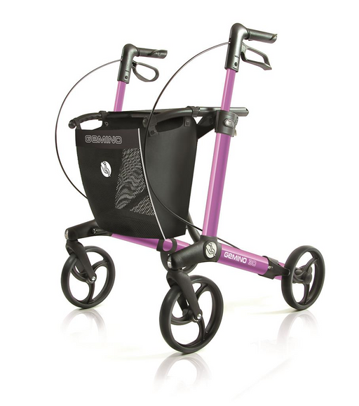 Rollator Gemino 30 incl stokhouder pink 150-200 cm < 150 kg - TotaalThuisZorg