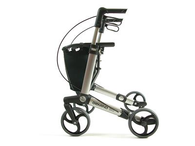 Rollator Gemino 30 incl stokhouder mt S grijs 125-165 cm < 125 kg - TotaalThuisZorg