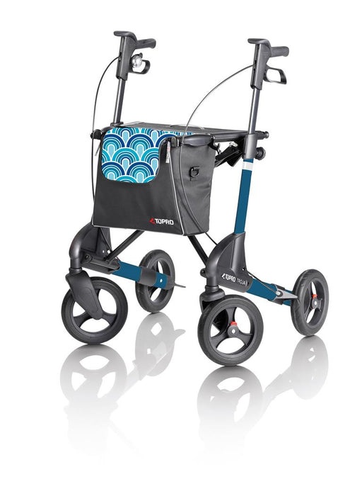 Rollator Topro Troja 2G incl rugsteun mt M blue waves 150-200 cm < 150 kg - TotaalThuisZorg