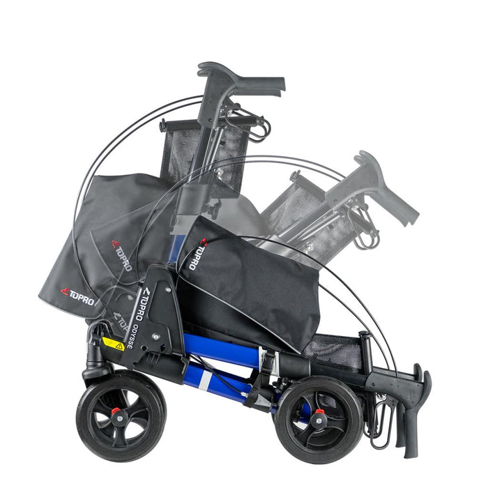 Rollator Topro Odysse incl vervoertas marine blauw 150-200 cm < 150 kg - TotaalThuisZorg