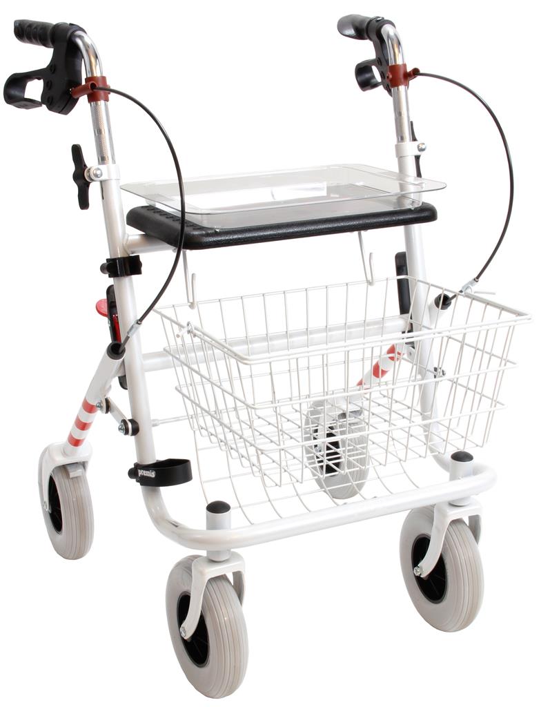 Provo rollator 43 cm wit (rode strepen) < 120 kg - TotaalThuisZorg