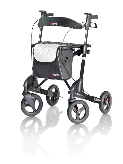 Rollator Topro Troja 2G incl rugsteun mt M mat zwart 150-200 cm < 150 kg - TotaalThuisZorg