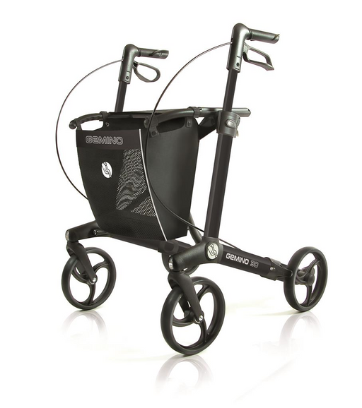 Rollator Gemino 30 incl stokhouder black 150-200 cm < 150 kg - TotaalThuisZorg